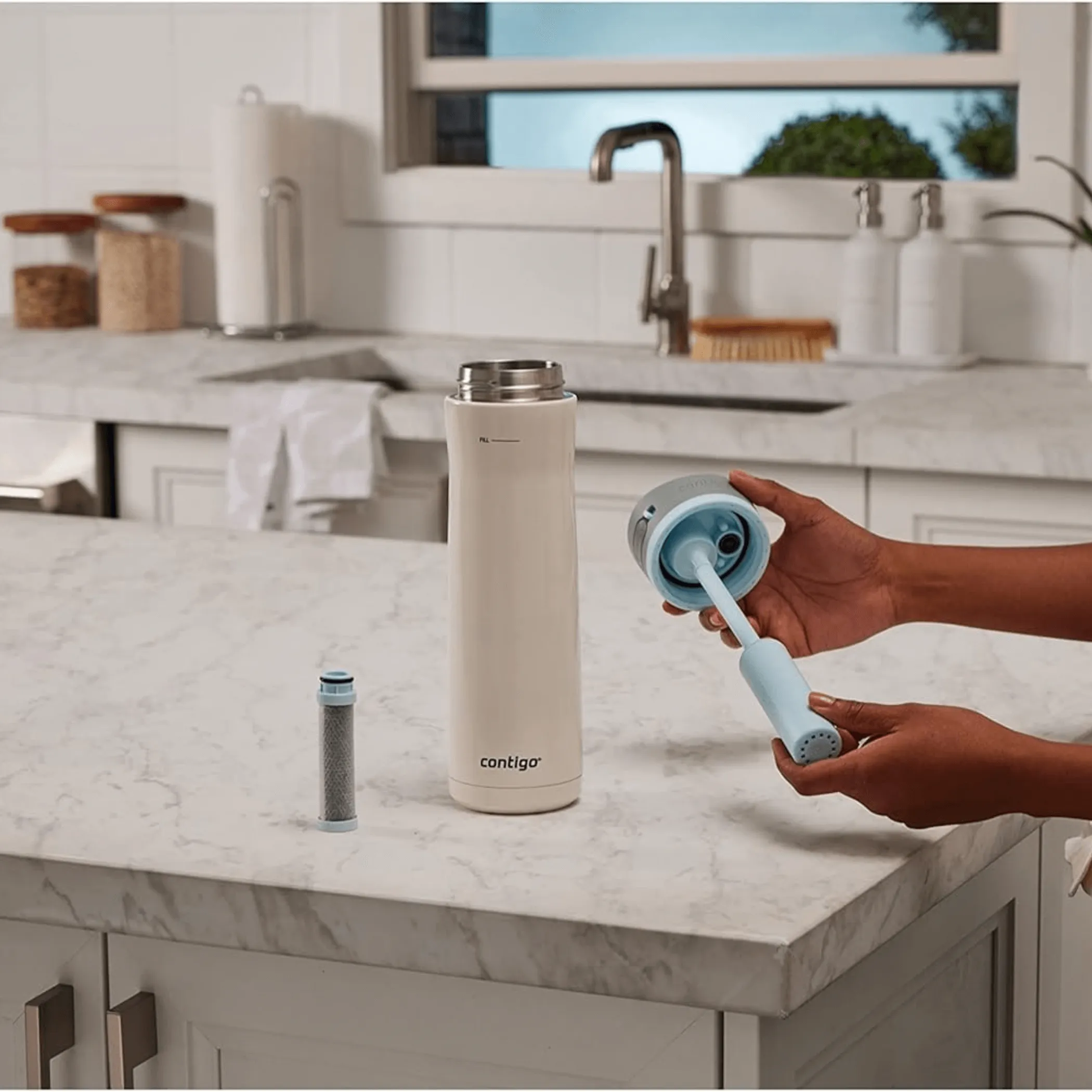 Chill Stainless Steel Water Bottle with Autospout Straw Lid and Filter Salt - Image 5